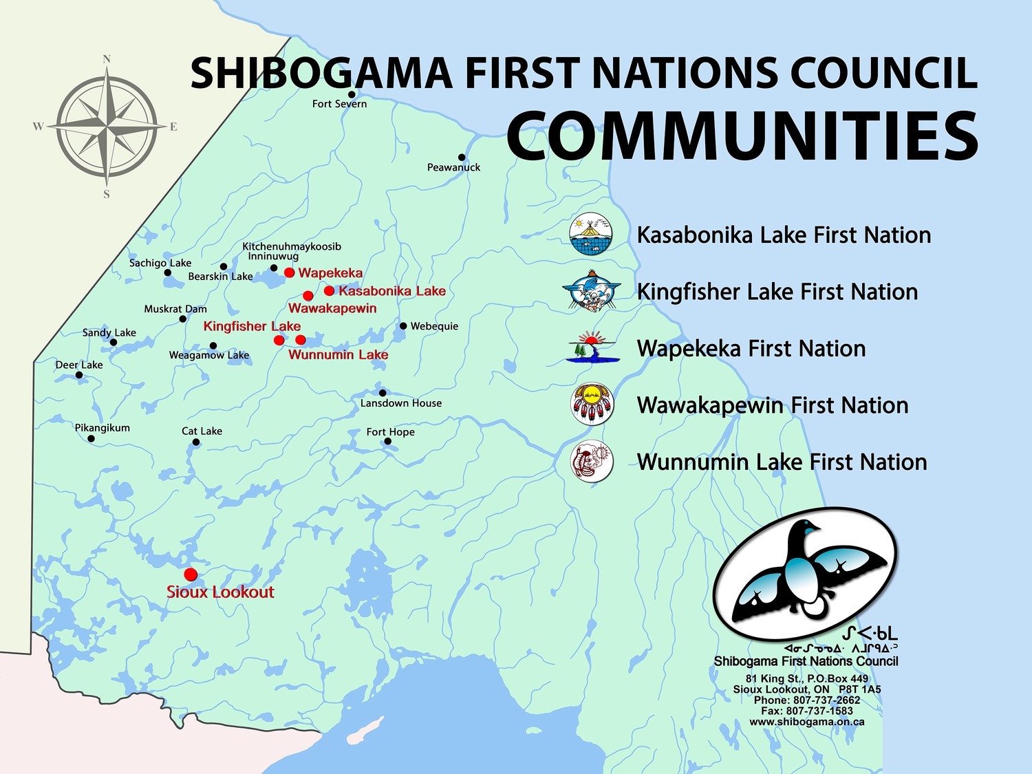 Map of the Shibogama First Nations Council Communities